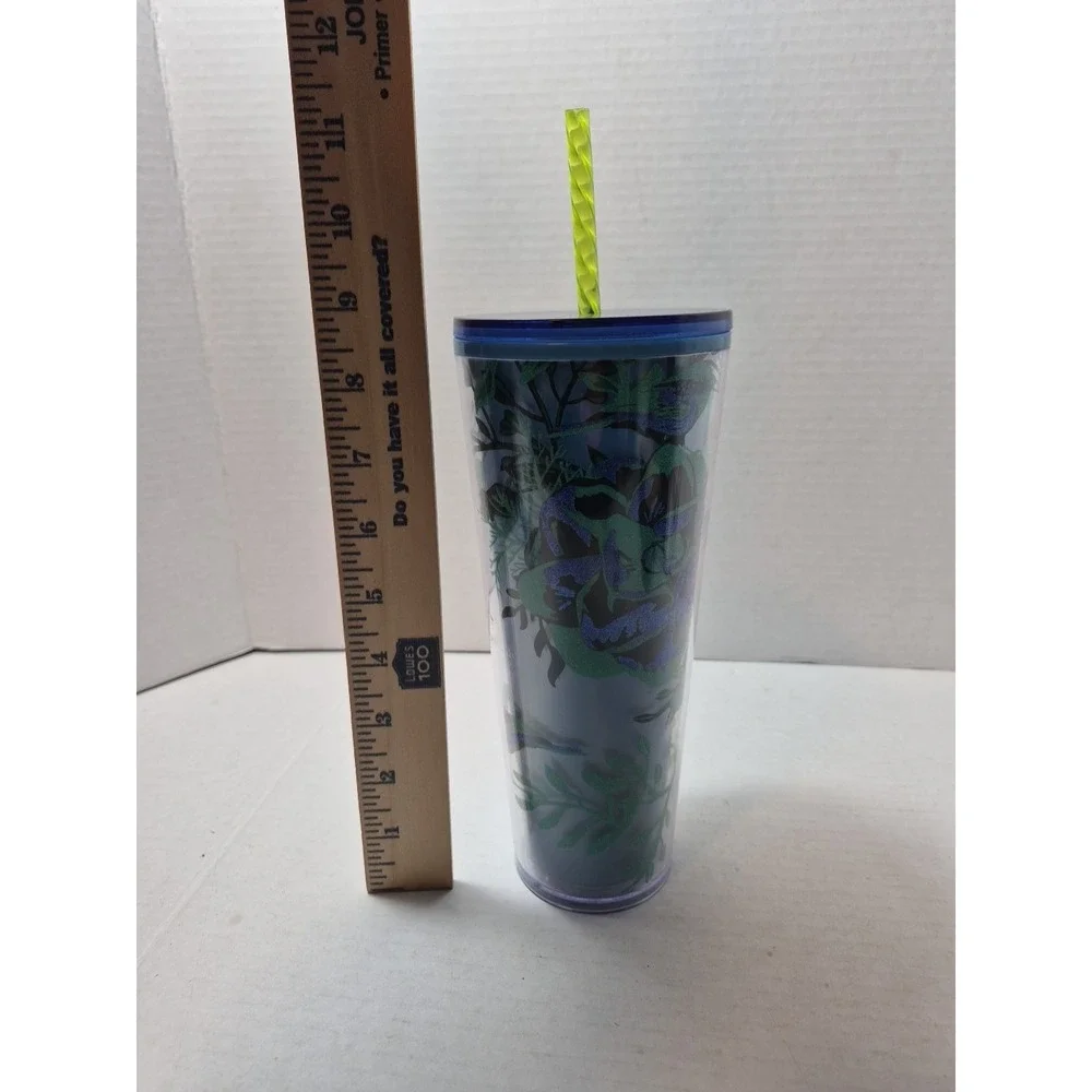 Starbucks Berry‎ Corsage Blue Venti Travel Cold Cup Tumbler 2022 Sparkle Coffee